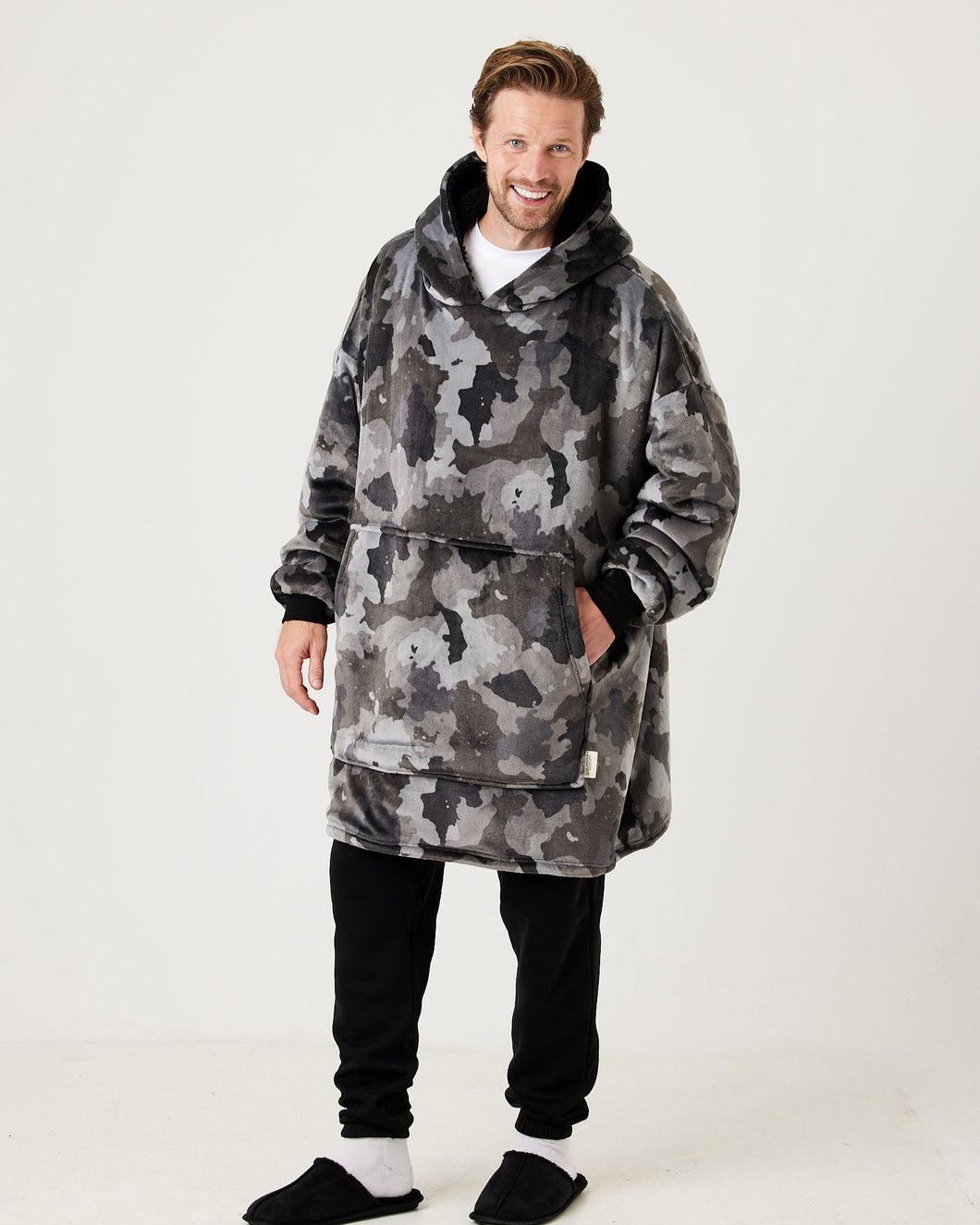 Snuggz Original - Grey Camo Adult Hooded Blanket