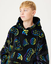 Load image into Gallery viewer, Snuggz Original - Gamer Print Hooded Blanket for Kids
