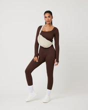 Load image into Gallery viewer, Snuggz Fit Ribbed Long Sleeve Mocha Seamless Jumpsuit
