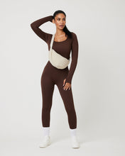 Load image into Gallery viewer, Snuggz Fit Ribbed Long Sleeve Mocha Seamless Jumpsuit
