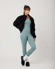 Load image into Gallery viewer, Snuggz Fit Ribbed Long Sleeve Green Seamless Jumpsuit
